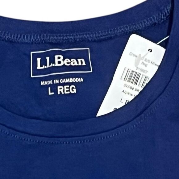L.L. Bean Blue Short Sleeve T-Shirt, Size L, NWT - Picture 3 of 7